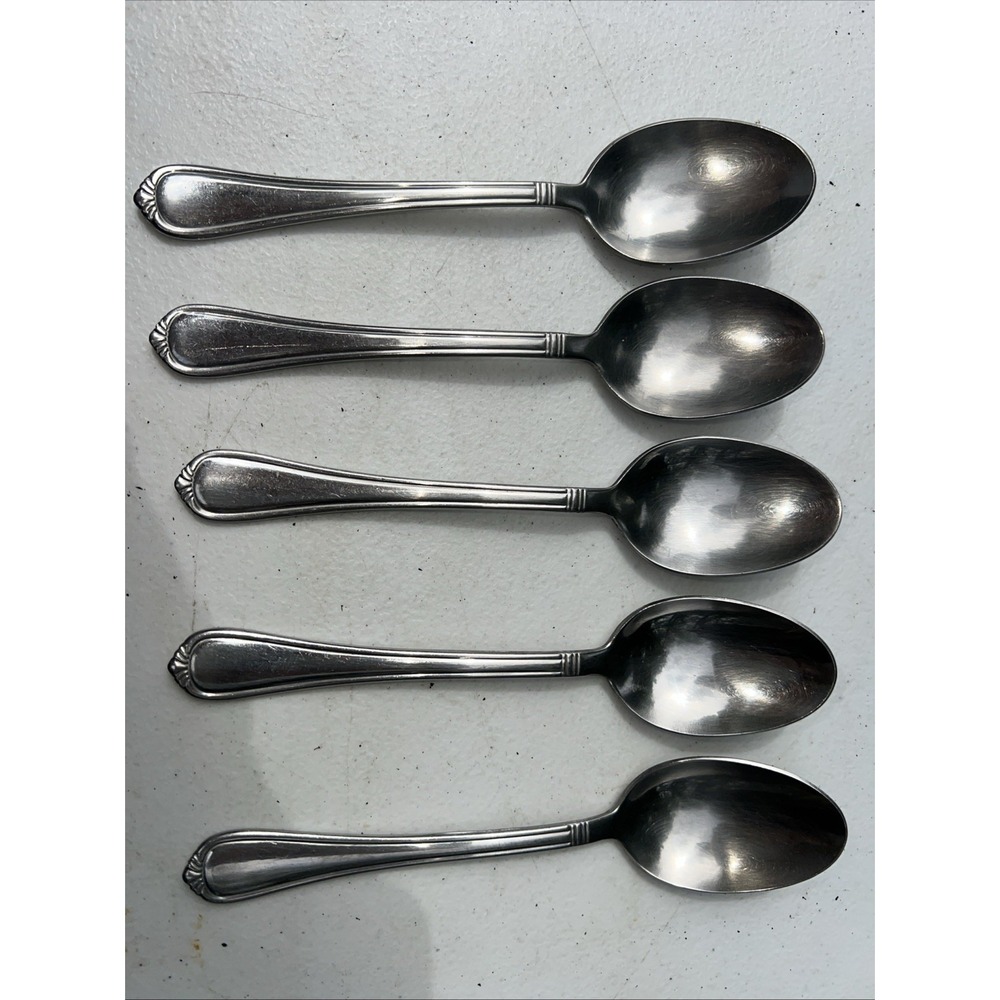 Lot Of 5 Colin Cowie Stainless 6.25" Dinner Spoons Flatware Piece Lot